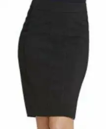 CAbi 205 Girls Weekend Black Ponte Knit Pencil Skirt Below Knee Stretch Size 12