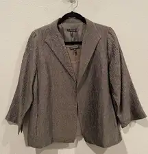 Silk Blouse 3/4 Open Blazer Textured Set