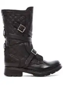 Steve Madden quilted Bounti Combat Leather Boot | 9