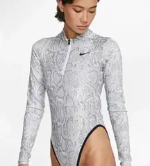 Nike White Python Long Sleeve Bodysuit‎