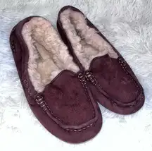 UGG Ansley Women’s Brown Sherpa Lined Moccasin Slippers 6