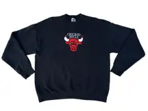 Vintage 90s Chicago Bulls Black Embroidered Crewneck Sweater