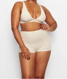 Skims lace Pointelle high rise Boxer shorts in bone ivory NWT 4X