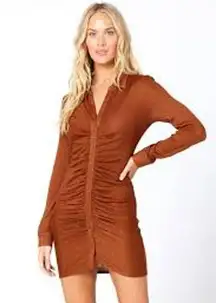 L*SPACE Scarlett Button Down Dress STRETCHY MINI Small S