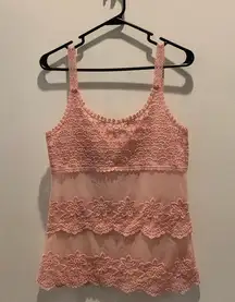 Pink Lace Tank Top