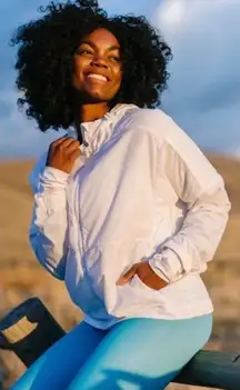 Zyia Active white mesh lined jacket zip up light weight jacket women's xxl