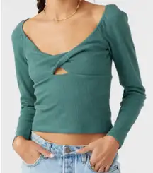 NEW O'Neill Kristina Silver Pine Long Sleeve Center Twist XL