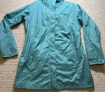 Columbia Women's Waterproof Breathable Jacket Size L Teal Omni-Tech Hooded Women