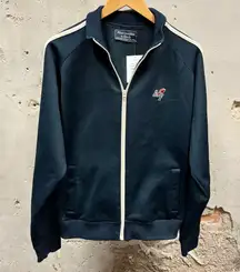 Y2K Abercrombie & Fitch Navy Blue White Striped Track Athletic Jacket Large L