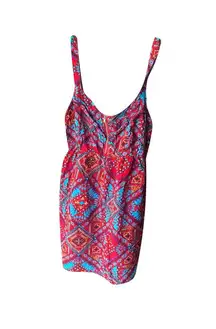 Bongo Colorful Graphic Print Dress That Zips Up In The Front