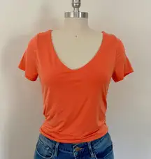 Bright Orange Stretch Fitted Top 