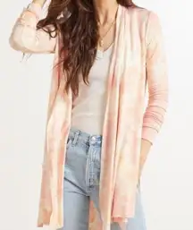 LA Made Iris tie dye pink open cardigan