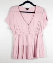 Torrid Women's Baby‎ Doll Blouse Pink Sz L