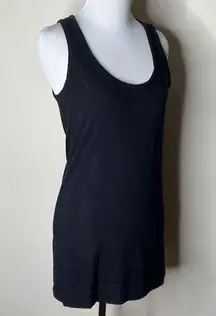 Theory Black Long Scoop Neck Tank