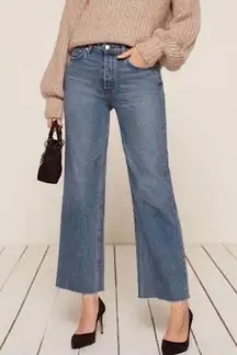 Reformation Fawcett Wide Leg Raw Hem Jean Sydney 29