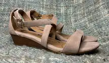 Soft Innis Strappy Wedge Heeled Sandals in Baywater Suede