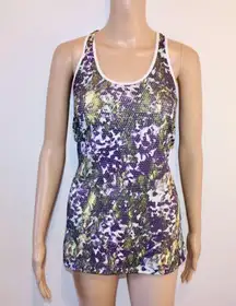 Racerback Tank Top - Leaf Print