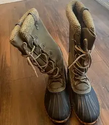 Women's Waterproof Winter Boots - Olive and Black