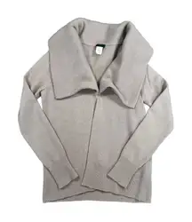 J. Crew Dream Open Shawl-Collar Cardigan Wool Cashmere Sweater Knit Tan Size S