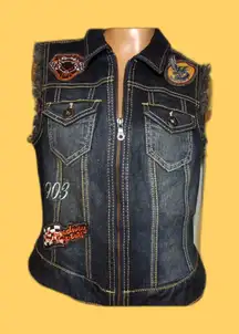 Harley Davidson Denim vest with patches