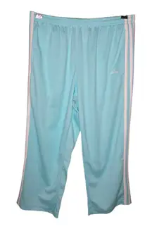 Adidas Vintage Y2k Turquoise Mesh Capri Pants Size Medium