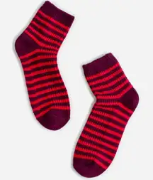 NWT Madewell Waffle-Knit Ankle Socks Cabernet - sold out - snagged
