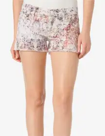 Hudson Amber Raw‎ Edge Hem Shorts Invasion Rainbow Floral Size 27 Waist