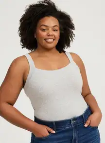 Torrid Size 0 Light Grey Square Neck Tank Top Camisole