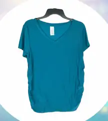 Time & Tru  Maternity Dark Teal Blue Shirt Women Large 12-14