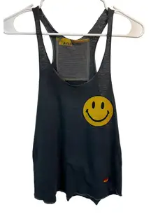 Aviator Nation XS Womens Racerback Tank Top W/Yellow Smiley Face & Embroidered L