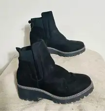 Rock & Candy Black Lug Rubber Sole Ankle Boots Size 11