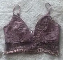 TOBI | Blush pink lace zipper back bralette top size XS