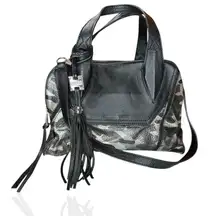 Aimee Kestenberg Leather Hand/Shoulder Handbag Metallic Camo Black‎ Y2K Design