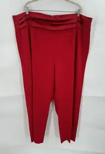 Calvin Klein Pant Women 24W Red Straight Leg Formal‎ Business Mature Plus Size