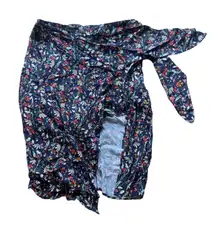Zara Skort Skirt Short Front Knot Skirt Floral Knee Open Front Women's M Floral