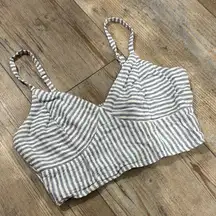 Universal Thread Blue and White Striped Crop Top Size S