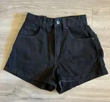 Cotton On Black High Rise Mom Jean Shorts Black Denim Size 2