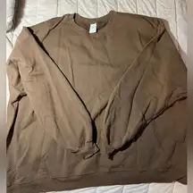 Hanes Oversized Brown  Crewneck Sweatshirt