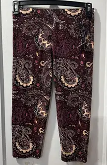 Leggings Depot Purple Paisley Print Capris in OS (0-12) NWT