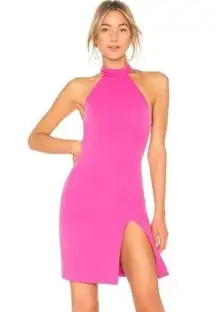 NBD Sugar Pine Halter Bodycon Mini Dress Hot Pink XS