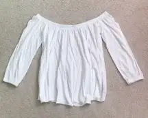 Off the Shoulder White Flowy Top