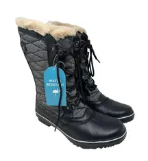 Jambu Black Herringbone Chilly Water Resistant Duck Boot 9.5M