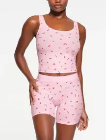Skims Pink Limited Edition Ribbed Cherry Print Set Lana Del Ray Valentine