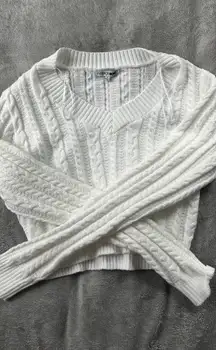 White Cropped Sweater
