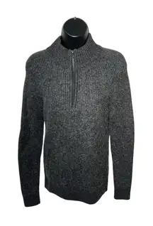 ABERCROMBIE AND FITCH 1/4 ZIP RIBBED PULLOVER SWEATER WOMEN'S GRAY XS