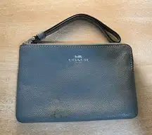 Coach canvas wristlet wallet pouch green