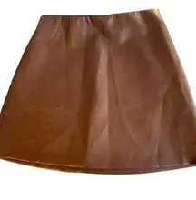 Aritzia - Wilfred Brown Faux Leather mini skirt back zip 2