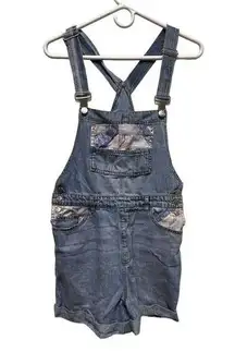 Forever 21  Shortalls Size Medium‎ Floral Denim Jean  Shorts M Women's BRH-C