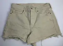 Old Navy Sky Hi A Line Higher High Rise Jean Shorts Tan Women's Size 14