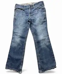Ariat Real Denim Blue Jeans Women's 33R Bootcut Mid Rise Western Rodeo FLAWS